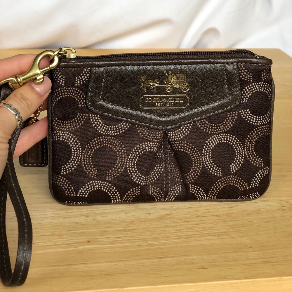 Coach Brown Clutch Wristlet